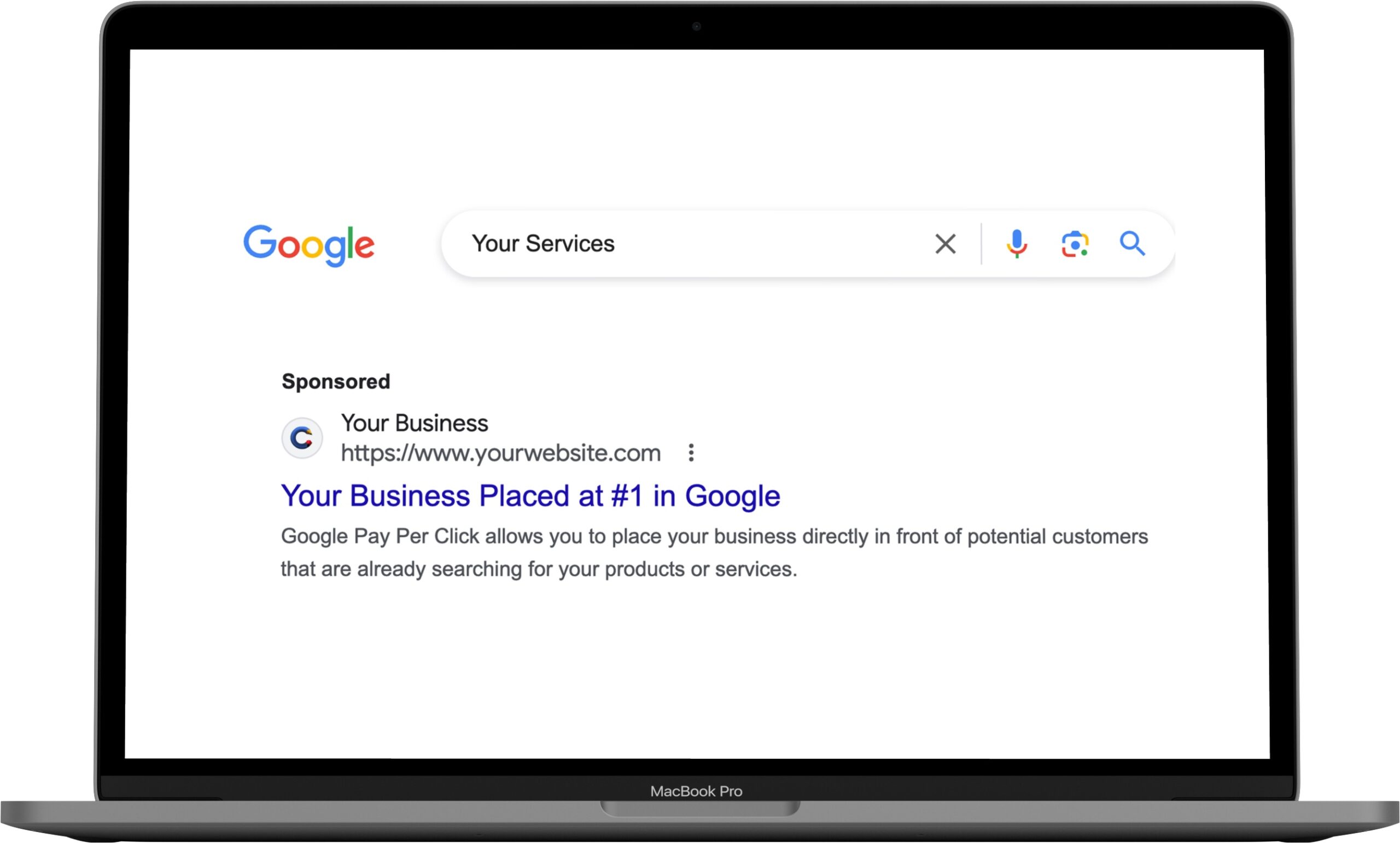 Google search results on a laptop