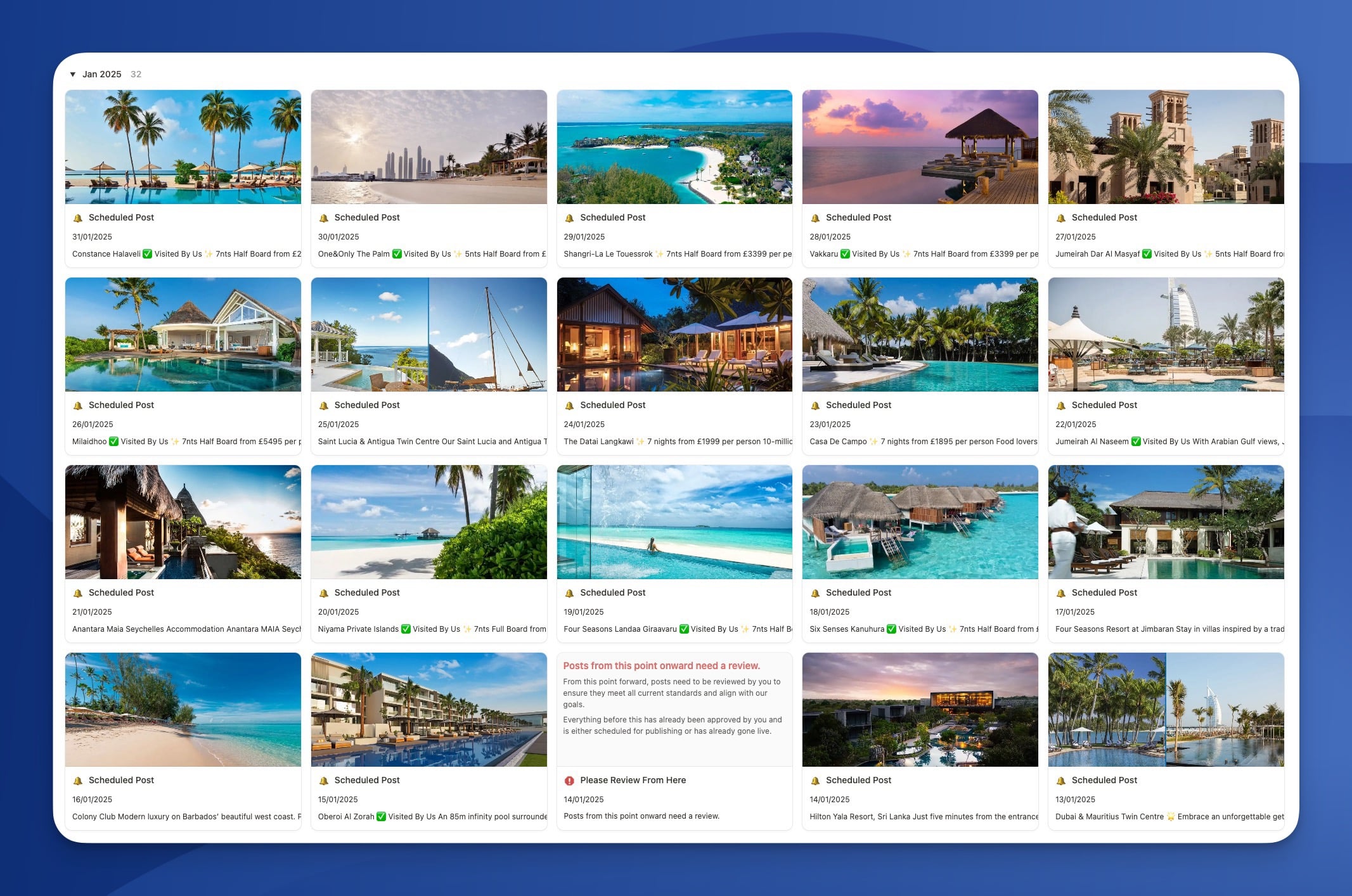social media calendar