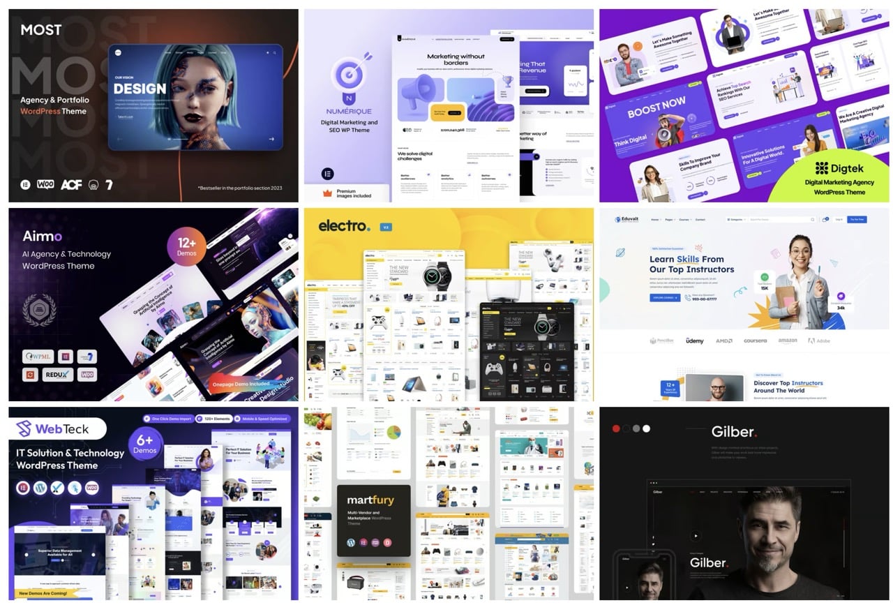 WordPress website theme library