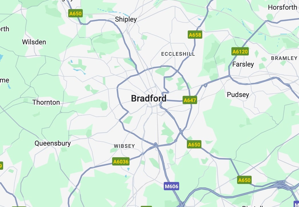google maps screenshot of bradford