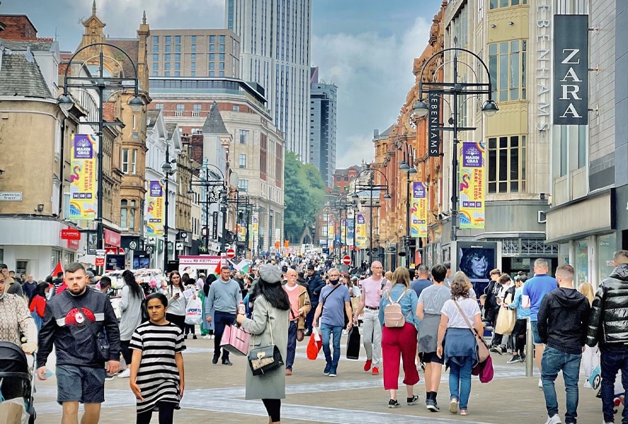 city centre in Leeds