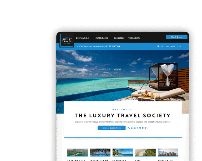 the luxury travel society website portfolio image