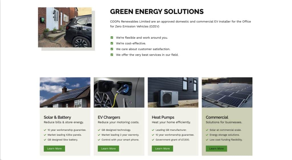 COOPS Renewables Website screenshot