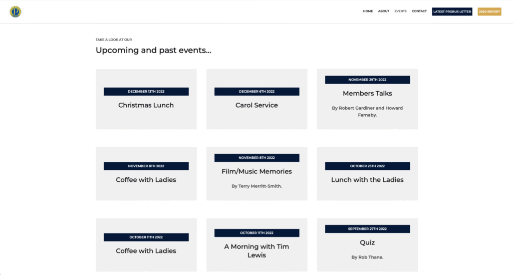 chairty events website