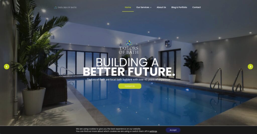 Taylors of Bath website screenshot