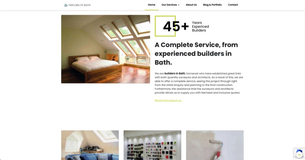 Taylors of Bath website screenshot