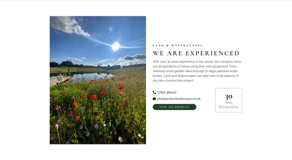 Land and Water Scapes website screenshot