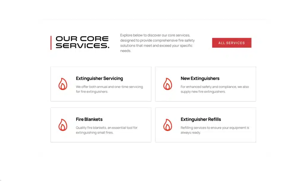 SMS Extinguishers website screenshot