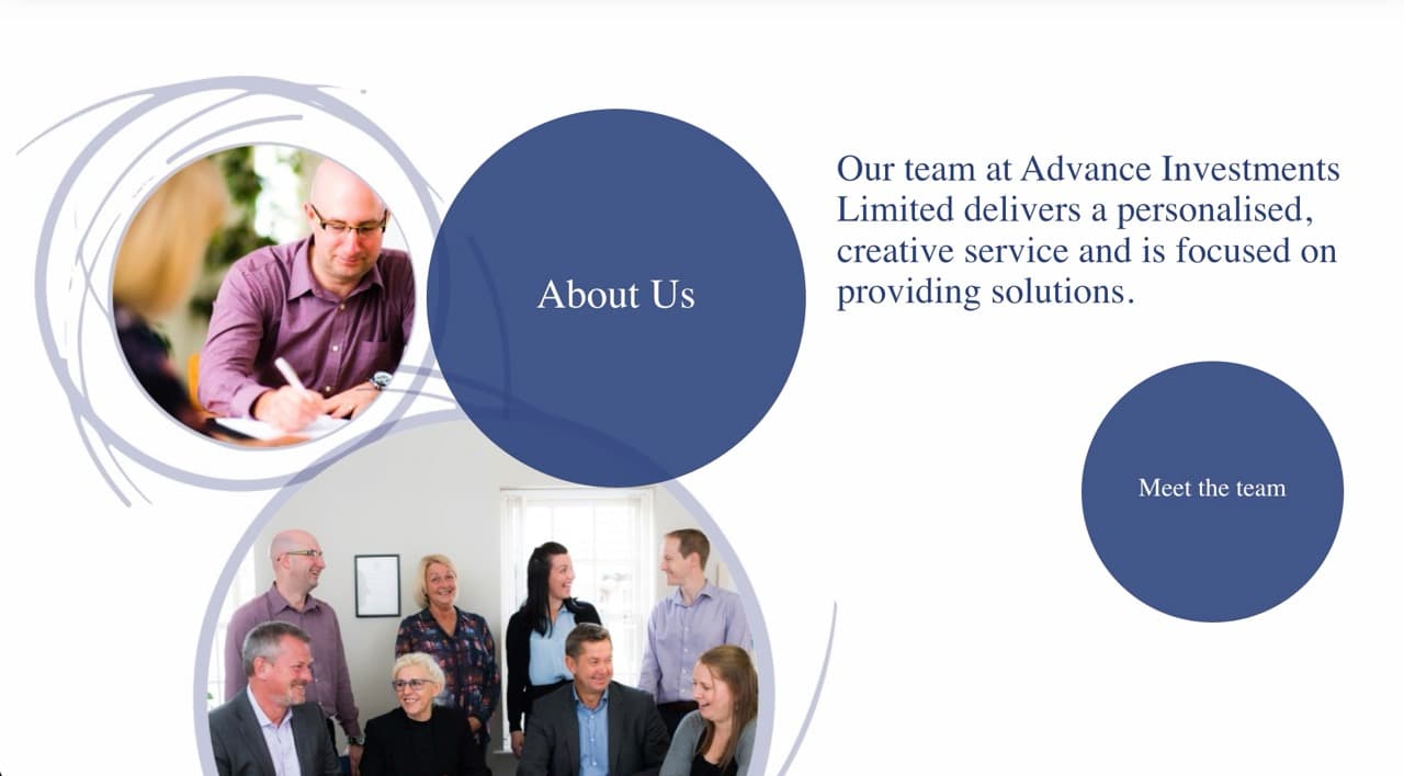 advance investments old website
