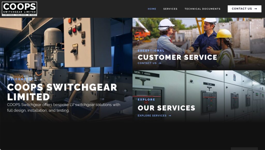COOPS Switchgear website screenshot
