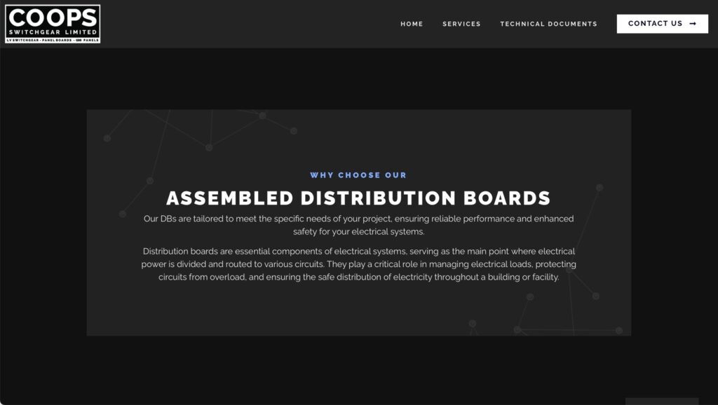 COOPS Switchgear website screenshot