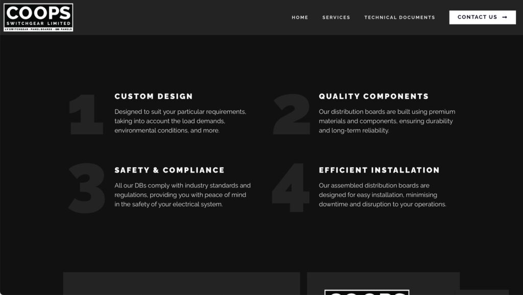 COOPS Switchgear website screenshot