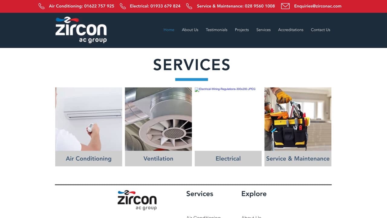 Zircon old website screenshot